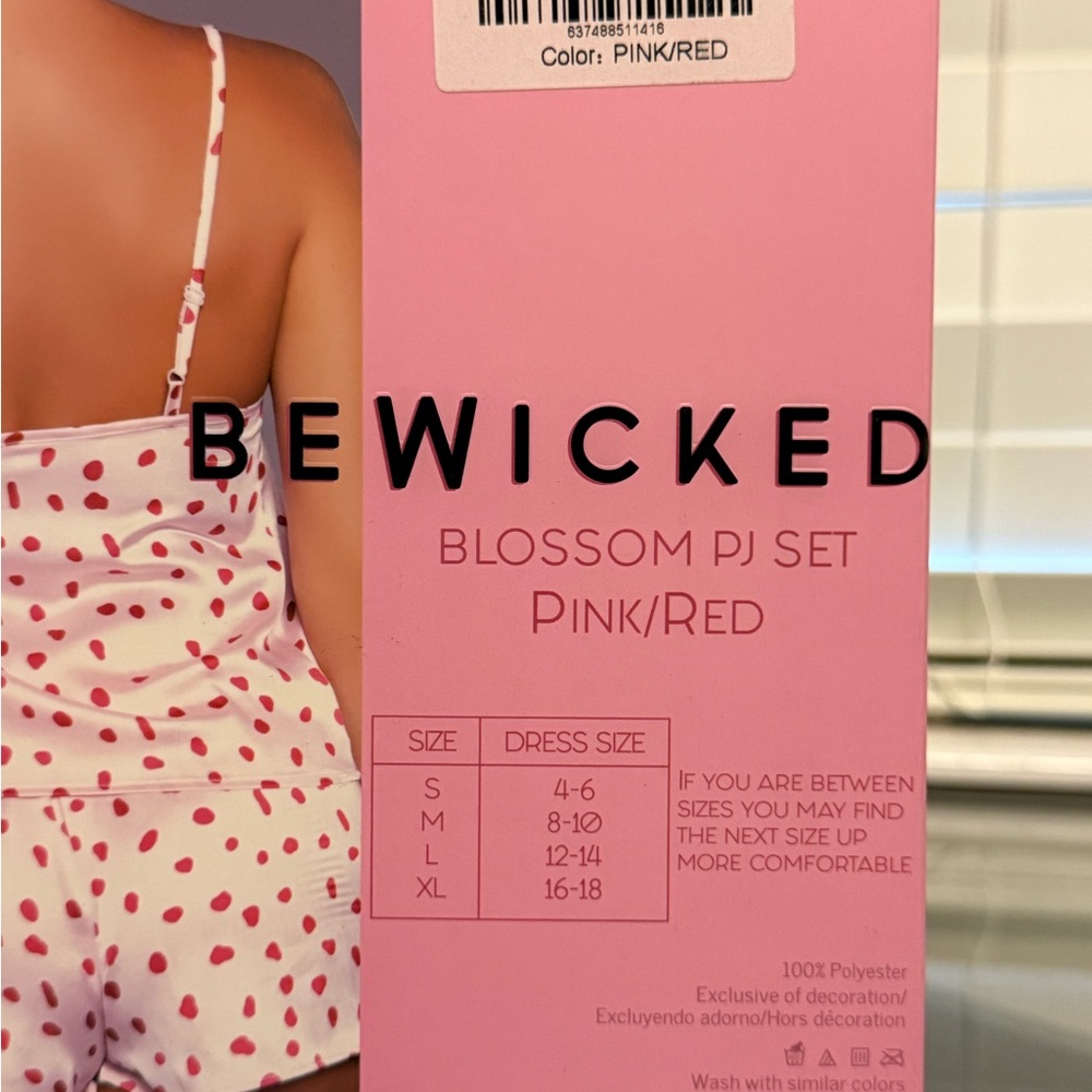 BeWicked Pink and Red Blossom PJ Set - Picture 9 of 12